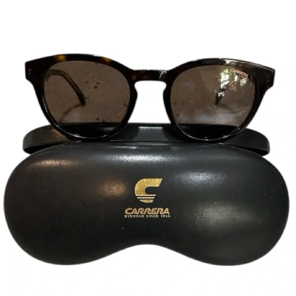 CARRERA ROUND SUNGLASSES UV LENS TORTOISE BROWN FRAMES NEW WITH CASE AND CLOTH